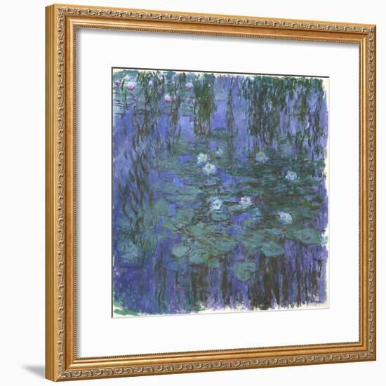 Nymphéas Bleus (Blue Water Lilies) by Claude Monet-Claude Monet-Framed Giclee Print