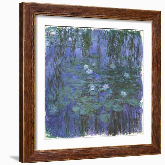 Nymphéas Bleus (Blue Water Lilies) by Claude Monet-Claude Monet-Framed Giclee Print