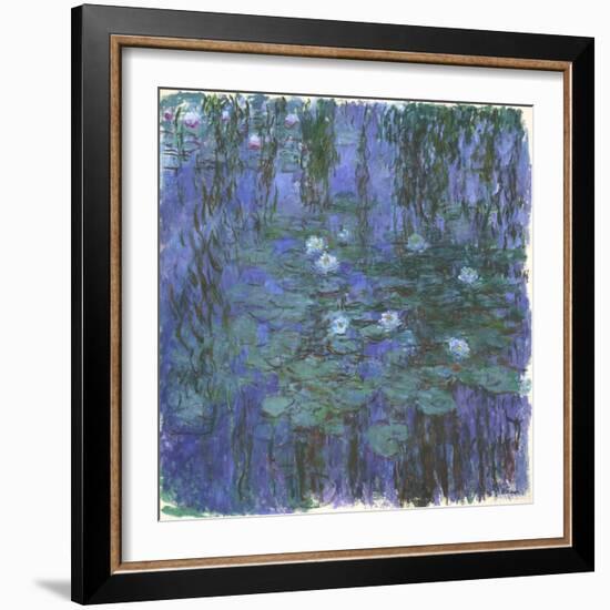 Nymphéas Bleus (Blue Water Lilies) by Claude Monet-Claude Monet-Framed Giclee Print