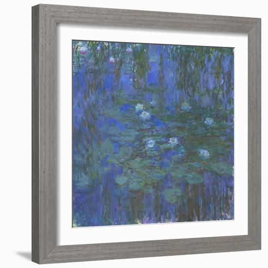 Nymphéas bleus-Claude Monet-Framed Giclee Print