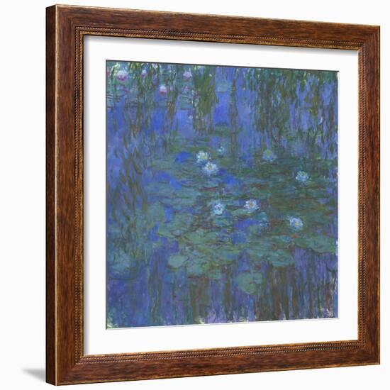 Nymphéas bleus-Claude Monet-Framed Giclee Print