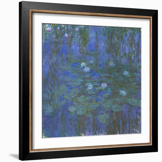 Nymphéas bleus-Claude Monet-Framed Giclee Print