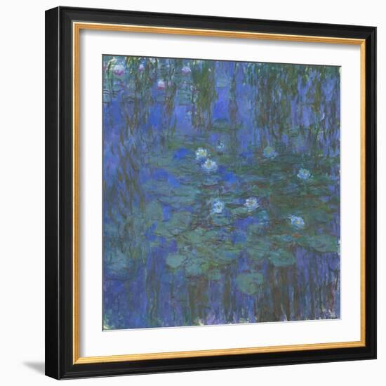 Nymphéas bleus-Claude Monet-Framed Giclee Print