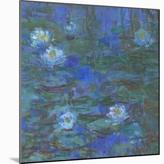 Nymphéas bleus-Claude Monet-Mounted Giclee Print