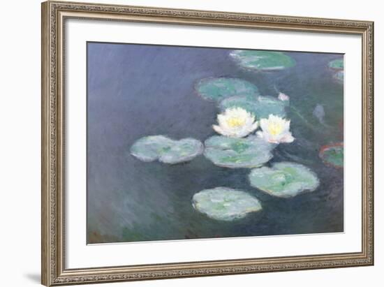 Nympheas Effet du Soir-Claude Monet-Framed Art Print