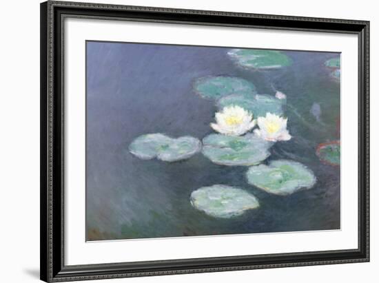 Nympheas Effet du Soir-Claude Monet-Framed Art Print