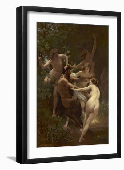 Nymphs and Satyr, 1873 (Oil on Canvas)-William-Adolphe Bouguereau-Framed Giclee Print