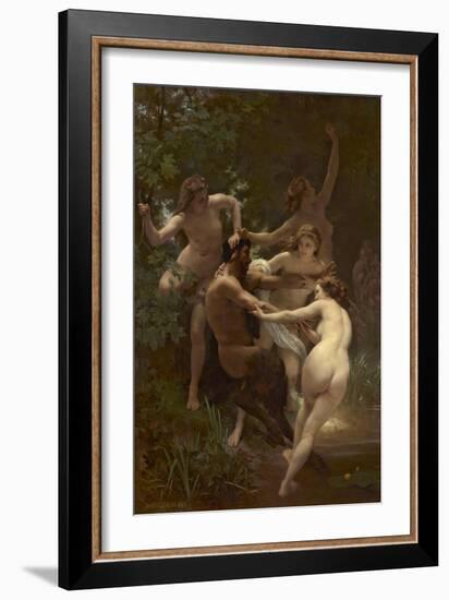 Nymphs and Satyr, 1873 (Oil on Canvas)-William-Adolphe Bouguereau-Framed Giclee Print