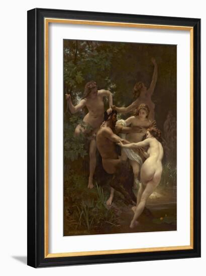 Nymphs and Satyr, 1873 (Oil on Canvas)-William-Adolphe Bouguereau-Framed Giclee Print