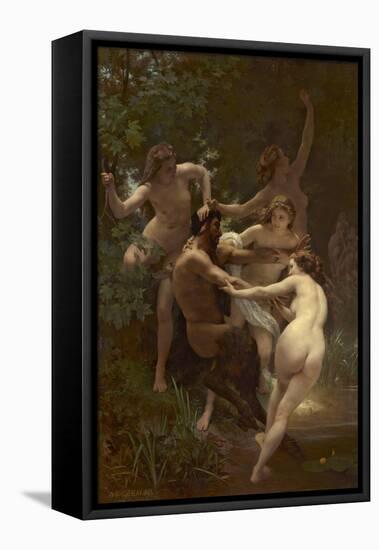 Nymphs and Satyr, 1873 (Oil on Canvas)-William-Adolphe Bouguereau-Framed Premier Image Canvas