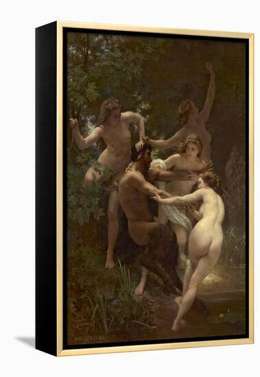 Nymphs and Satyr, 1873 (Oil on Canvas)-William-Adolphe Bouguereau-Framed Premier Image Canvas