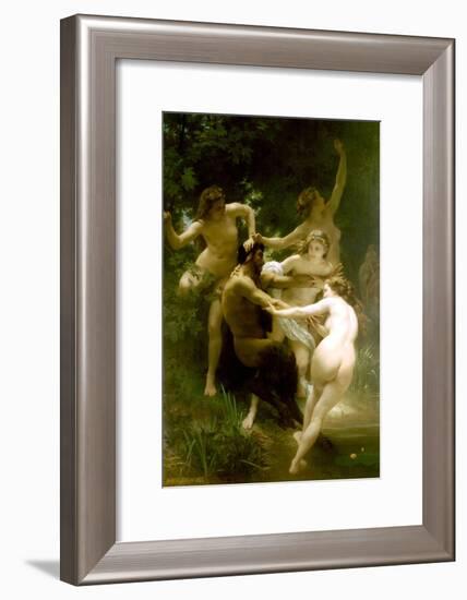 Nymphs and Satyr-William Adolphe Bouguereau-Framed Art Print