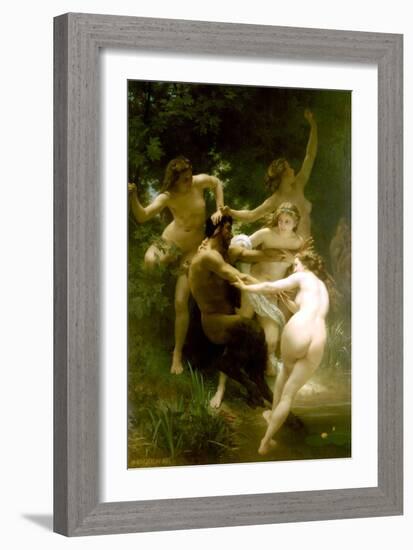 Nymphs and Satyr-William Adolphe Bouguereau-Framed Premium Giclee Print