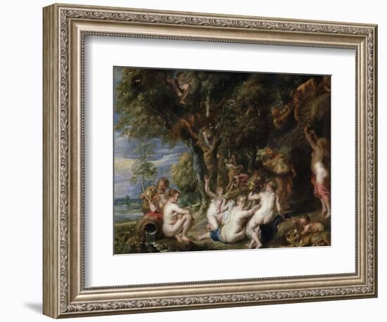 Nymphs and Satyrs, C. 1615-Peter Paul Rubens-Framed Giclee Print