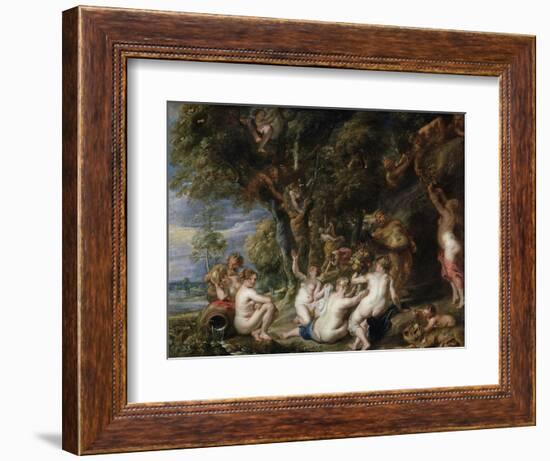 Nymphs and Satyrs, C. 1615-Peter Paul Rubens-Framed Giclee Print