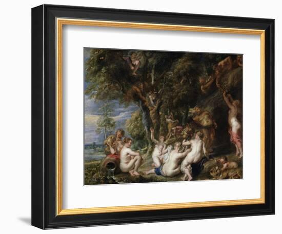 Nymphs and Satyrs, C. 1615-Peter Paul Rubens-Framed Giclee Print