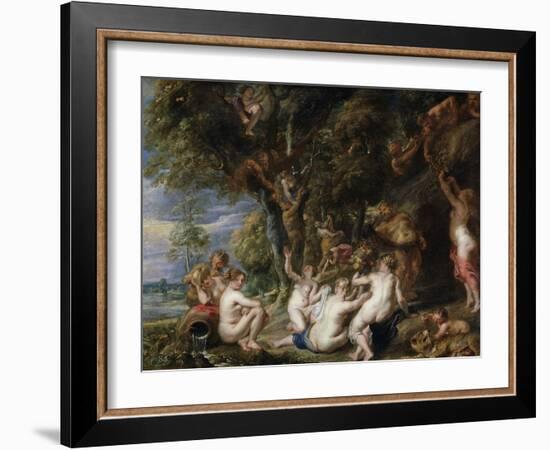 Nymphs and Satyrs, C. 1615-Peter Paul Rubens-Framed Giclee Print