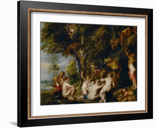 Nymphs and Satyrs-Peter Paul Rubens-Framed Giclee Print