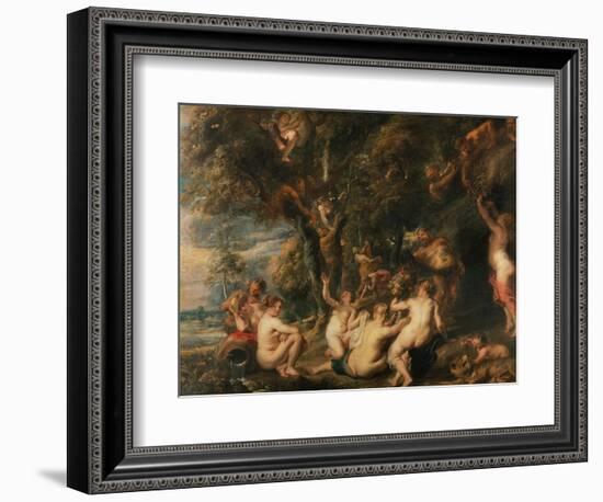 Nymphs and Satyrs-Peter Paul Rubens-Framed Giclee Print