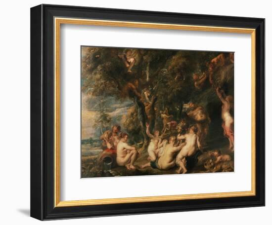 Nymphs and Satyrs-Peter Paul Rubens-Framed Giclee Print