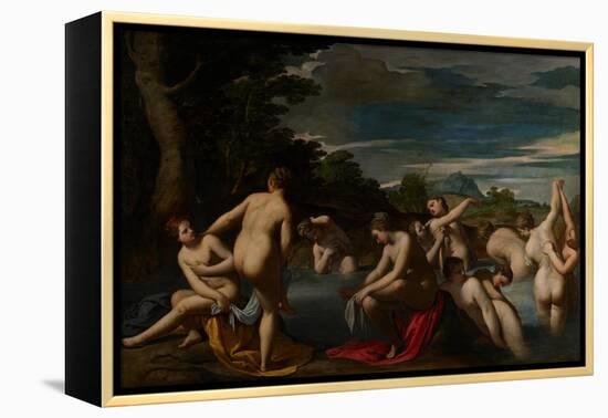 Nymphs at the Bath, C.1600-Ippolito Scarsella-Framed Premier Image Canvas