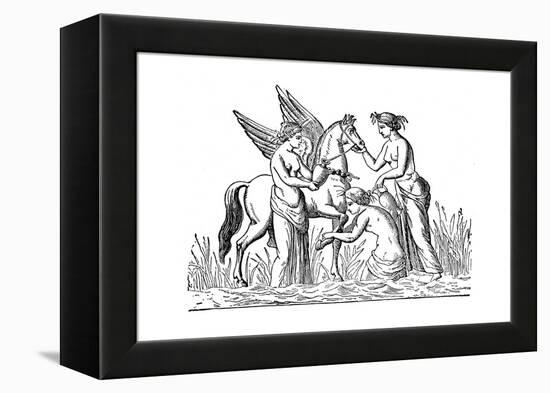 Nymphs Attending the Winged Horse, Pegasus-null-Framed Premier Image Canvas