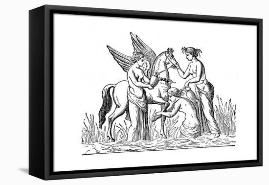 Nymphs Attending the Winged Horse, Pegasus-null-Framed Premier Image Canvas