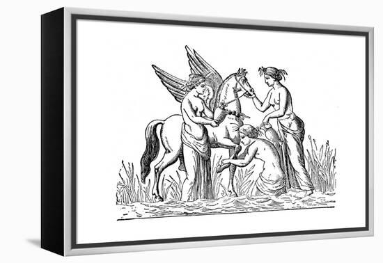 Nymphs Attending the Winged Horse, Pegasus-null-Framed Premier Image Canvas