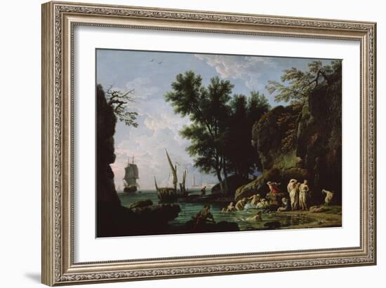 Nymphs Bathing in the Morning-Claude Joseph Vernet-Framed Giclee Print