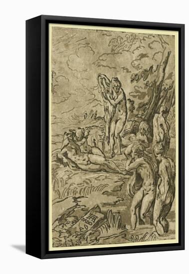 Nymphs Bathing-null-Framed Premier Image Canvas