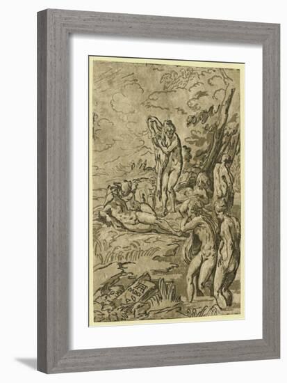 Nymphs Bathing-null-Framed Giclee Print