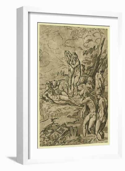 Nymphs Bathing-null-Framed Giclee Print