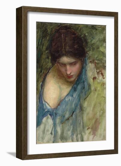 Nymphs Finding the Head of Orpheus: a Sketch of the Nymph at the Left-John William Waterhouse-Framed Giclee Print