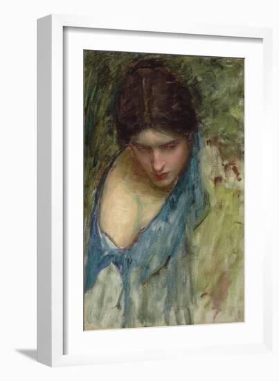 Nymphs Finding the Head of Orpheus: a Sketch of the Nymph at the Left-John William Waterhouse-Framed Giclee Print