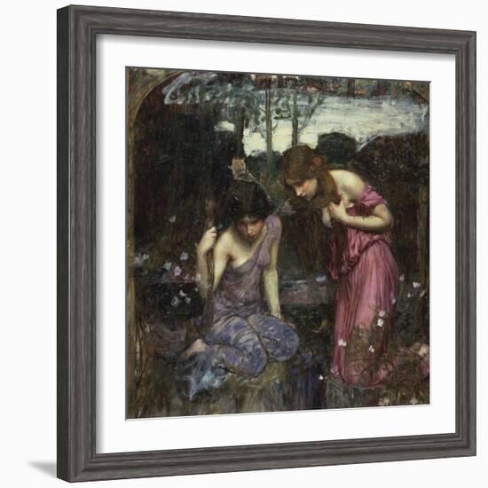 Nymphs Finding the Head of Orpheus-John William Waterhouse-Framed Giclee Print