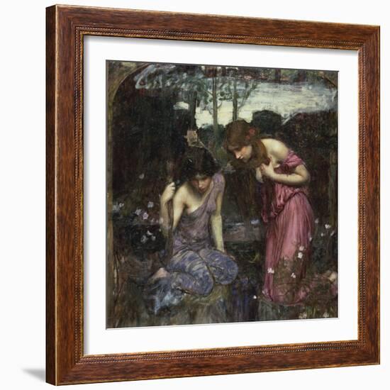 Nymphs Finding the Head of Orpheus-John William Waterhouse-Framed Giclee Print