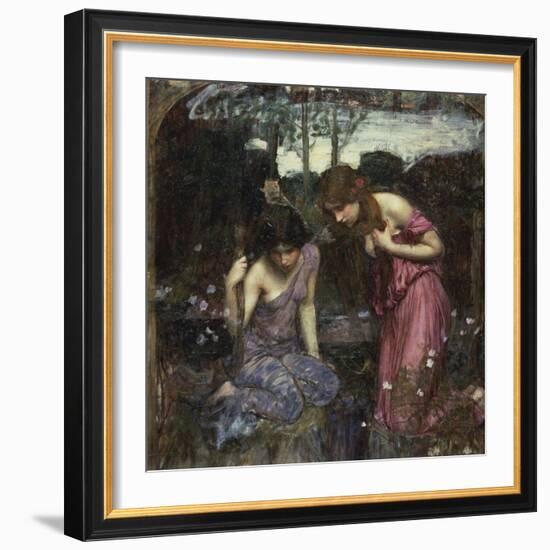 Nymphs Finding the Head of Orpheus-John William Waterhouse-Framed Giclee Print