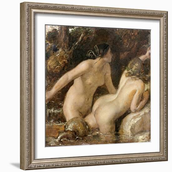 Nymphs with a Sea Monster (Oil on Paper)-William Etty-Framed Giclee Print