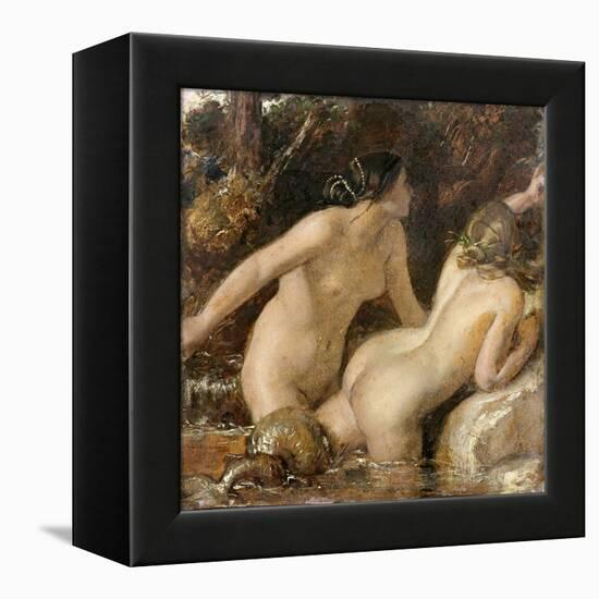 Nymphs with a Sea Monster (Oil on Paper)-William Etty-Framed Premier Image Canvas