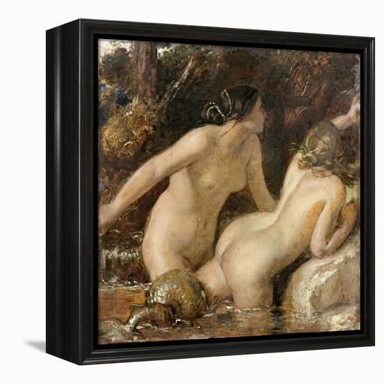 Nymphs with a Sea Monster (Oil on Paper)-William Etty-Framed Premier Image Canvas