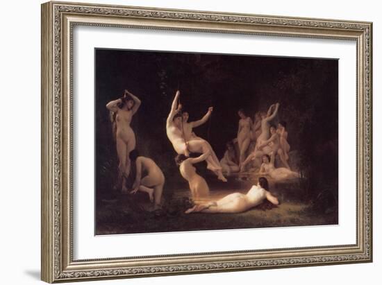 Nyphaeum-William Adolphe Bouguereau-Framed Art Print