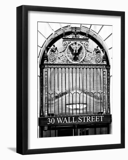 Nysc 30 Wall Street Building, Financial District, Manhattan, NYC, USA, Black and White Photography-Philippe Hugonnard-Framed Photographic Print