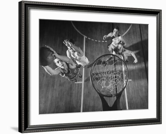 Nyu Basketball Team Playing in Game-Ralph Morse-Framed Photographic Print