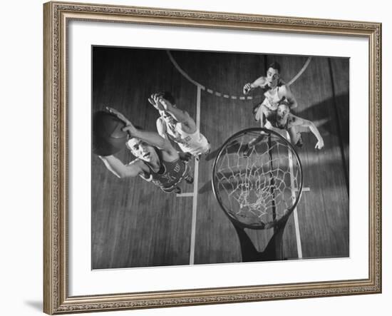 Nyu Basketball Team Playing in Game-Ralph Morse-Framed Photographic Print