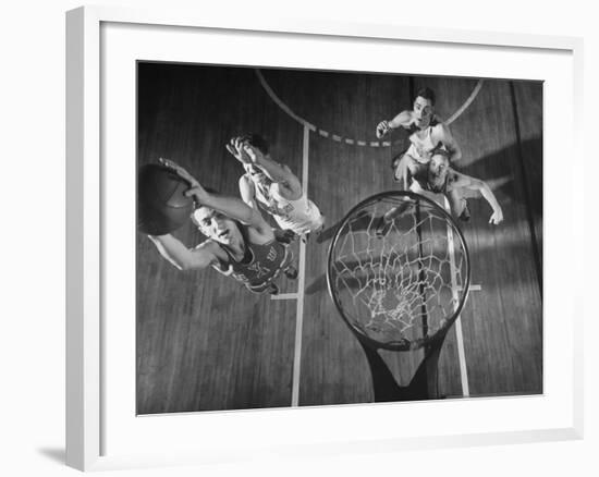 Nyu Basketball Team Playing in Game-Ralph Morse-Framed Photographic Print