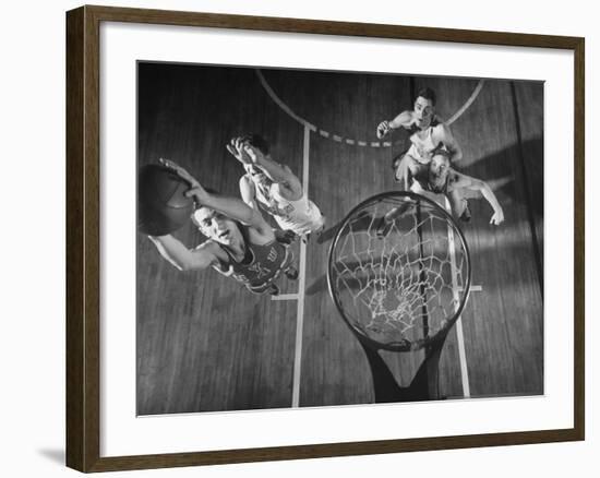 Nyu Basketball Team Playing in Game-Ralph Morse-Framed Photographic Print