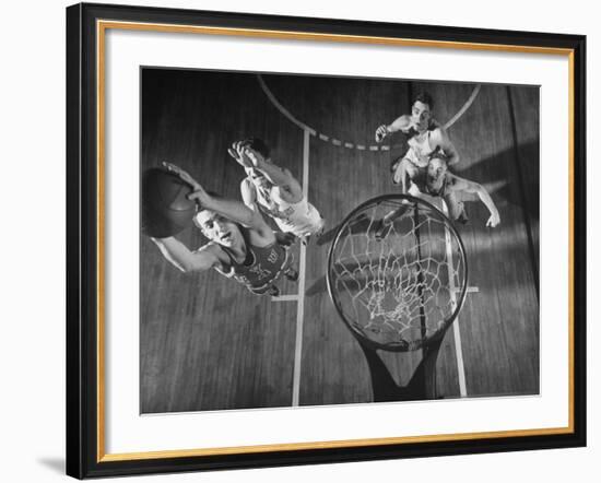 Nyu Basketball Team Playing in Game-Ralph Morse-Framed Photographic Print