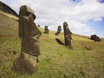 Moai at Rano Raraku on Easter Island-O. and E. Alamany and Vicens-Framed Photographic Print