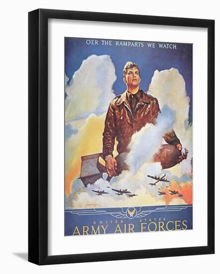 O'Er the Ramparts We Watch', 2nd World War Us Air Force Poster-null-Framed Giclee Print