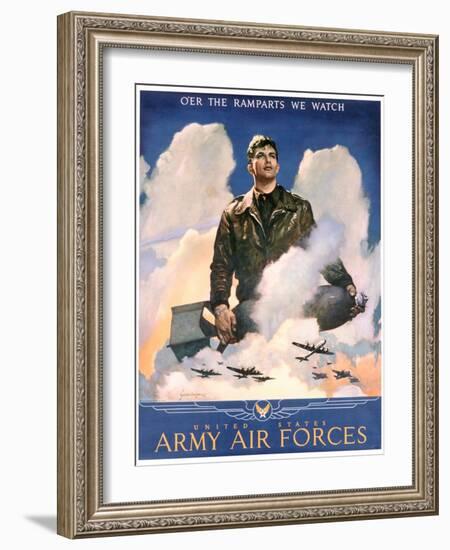 O'Er the Ramparts We Watch Recruitment Poster-Jes Schlaikjer-Framed Giclee Print